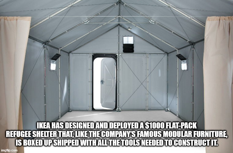 architecture - Ikea Has Designed And Deployed A $1000 FlatPack Refugee Shelter That, The Company'S Famous Modular Furniture, Is Boxed Up Shipped With All The Tools Needed To Construct It. imgflip.com
