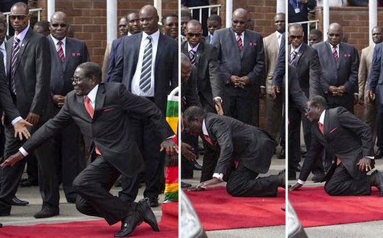 Randomly reposting the picture of Robert Mugabe falling that he ordered deleted from the internet.