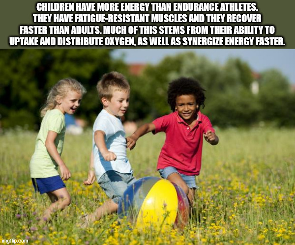 children playing with a ball - Children Have More Energy Than Endurance Athletes. They Have FatigueResistant Muscles And They Recover Faster Than Adults. Much Of This Stems From Their Ability To Uptake And Distribute Oxygen, As Well As Synergize Energy Fa