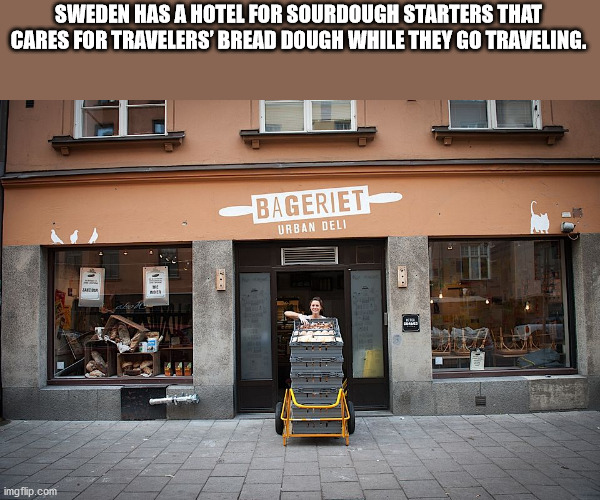 facade - Sweden Has A Hotel For Sourdough Starters That Cares For Travelers' Bread Dough While They Go Traveling. Bageriet Urban Deli imgflip.com