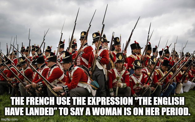 The French Use The Expression "The English Have Landed" To Say A Woman Is On Her Period. imgflip.com