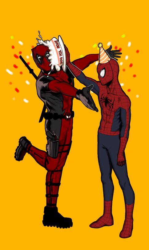 deadpool and spiderman happy birthday