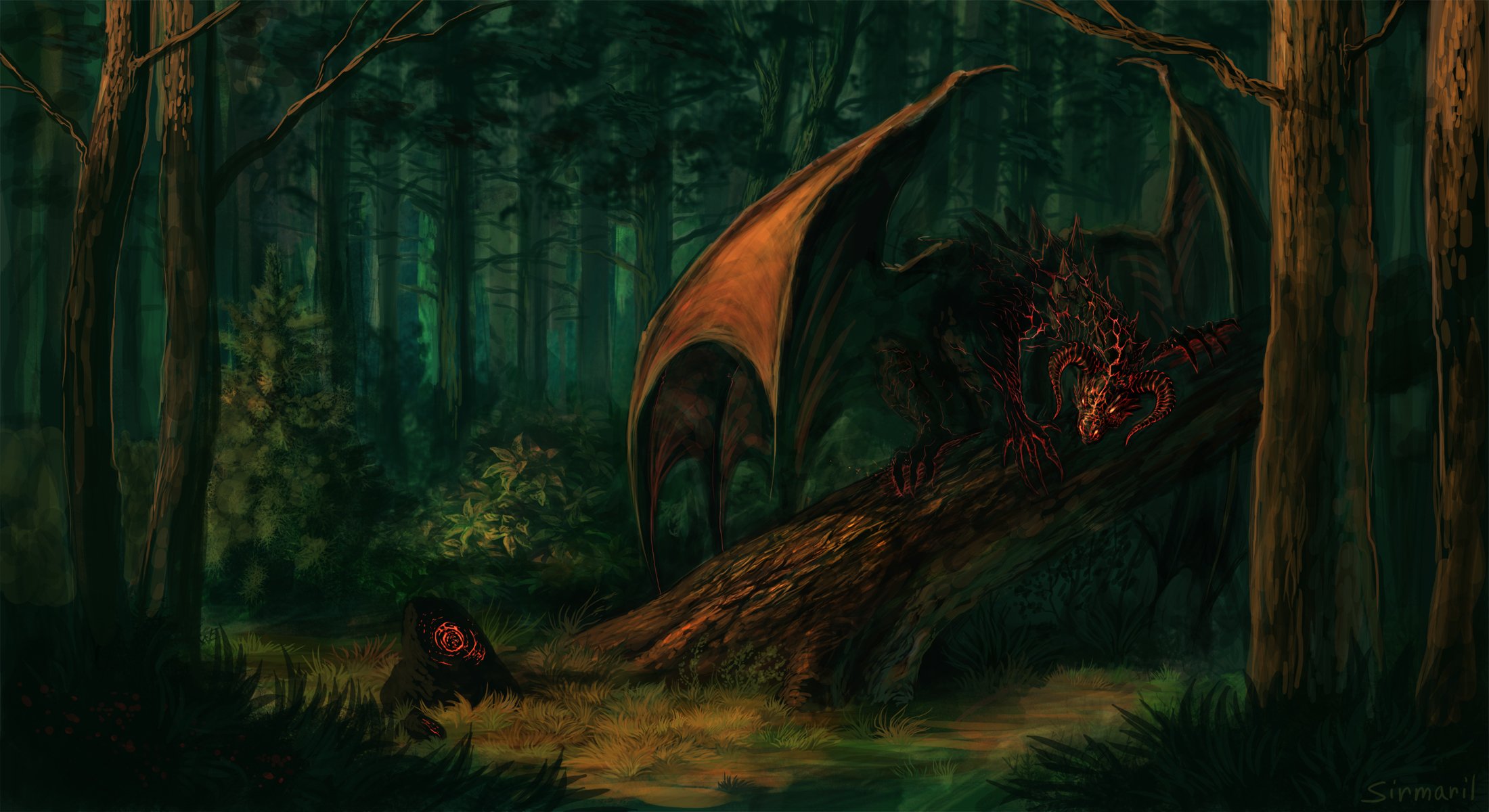 dragon in forest - Sirmanil