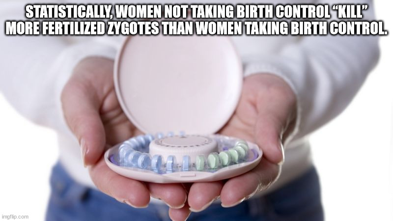 hand - Statistically, Women Not Taking Birth Controlkill" More Fertilized Zygotes Than Women Taking Birth Control imgflip.com