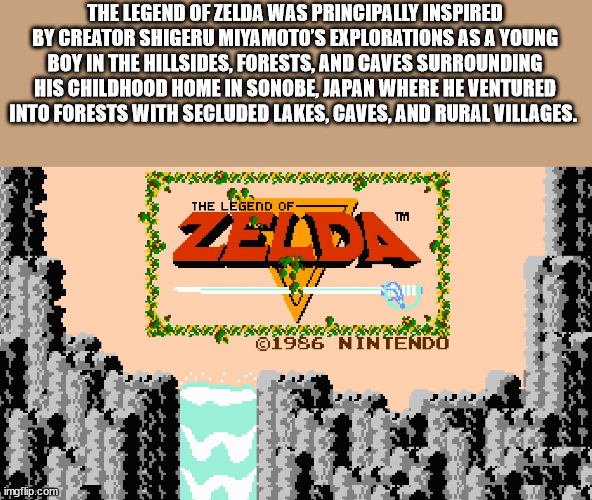 legend of zelda title screen - The Legend Of Zelda Was Principally Inspired By Creator Shigeru Miyamoto'S Explorations As A Young Boy In The Hillsides, Forests, And Caves Surrounding His Childhood Home In Sonobe, Japan Where He Ventured Into Forests With 