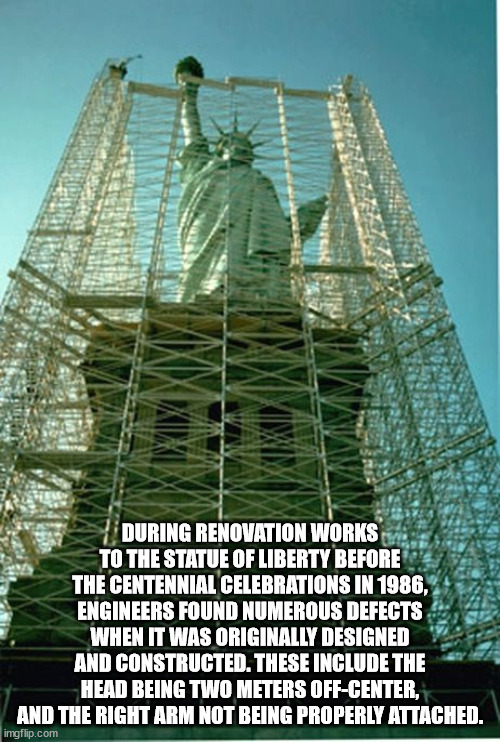 hickory house restaurant - During Renovation Works To The Statue Of Liberty Before The Centennial Celebrations In 1986, Engineers Found Numerous Defects When It Was Originally Designed And Constructed. These Include The Head Being Two Meters OffCenter, An
