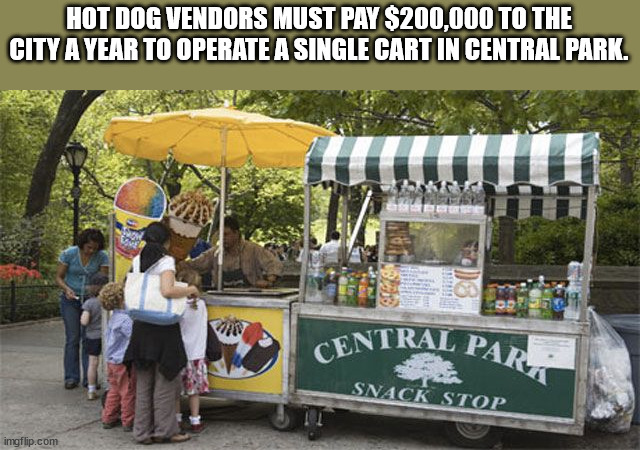 vehicle - Hot Dog Vendors Must Pay $200,000 To The City A Year To Operate A Single Cart In Central Park. re Central Para Snack Stop imgflip.com