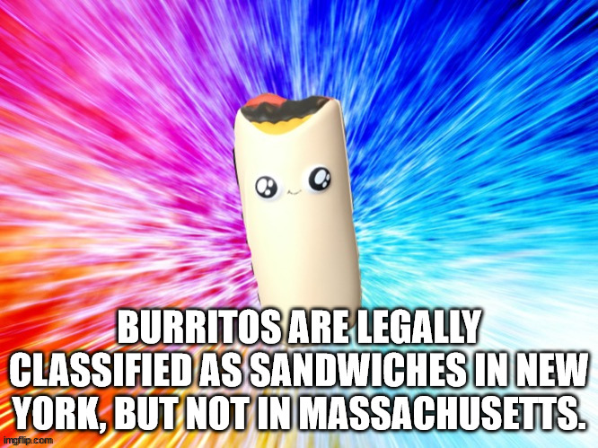 cool moving backgrounds - Burritos Are Legally Classified As Sandwiches In New York, But Not In Massachusetts. imgflip.com