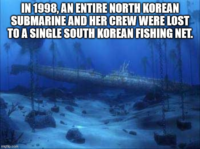 chemical watch - In 1998, An Entire North Korean Submarine And Her Crew Were Lost To A Single South Korean Fishing Net. imgflip.com