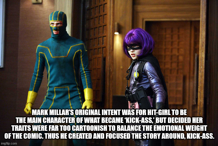 comic book facts - nicolas cage kick ass - 1 Mark Millar'S Original Intent Was For HitGirl To Be The Main Character Of What Became KickAss,'But Decided Her Traits Were Far Too Cartoonish To Balance The Emotional Weight Of The Comic. Thus He Created And Fo