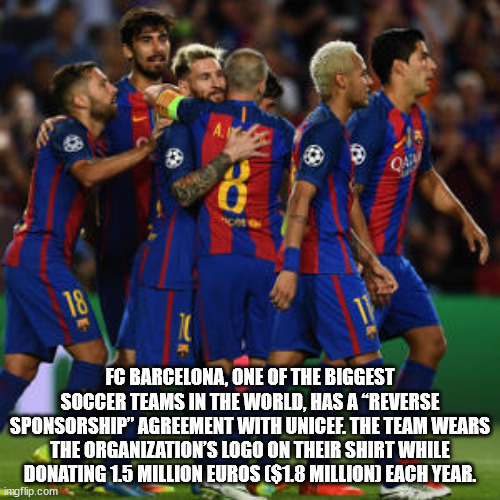 Qan 8 18 Fc Barcelona, One Of The Biggest Soccer Teams In The World, Has A Reverse Sponsorship