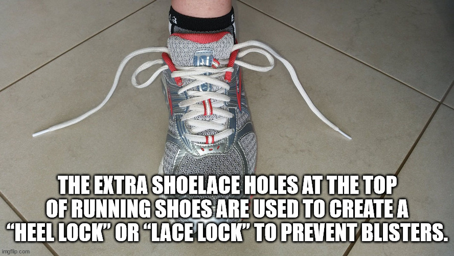 shoe - D The Extra Shoelace Holes At The Top Of Running Shoes Are Used To Create A