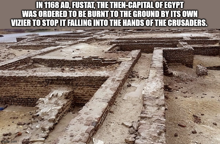 archaeological site - In 1168 Ad, Fustat, The ThenCapital Of Egypt Was Ordered To Be Burnt To The Ground By Its Own Vizier To Stop It Falling Into The Hands Of The Crusaders. ingflip.com