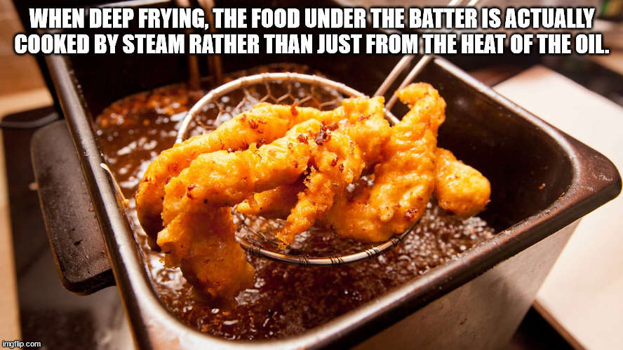 worst ulcer - When Deep Frying, The Food Under The Batter Is Actually Cooked By Steam Rather Than Just From The Heat Of The Oil. imgflip.com