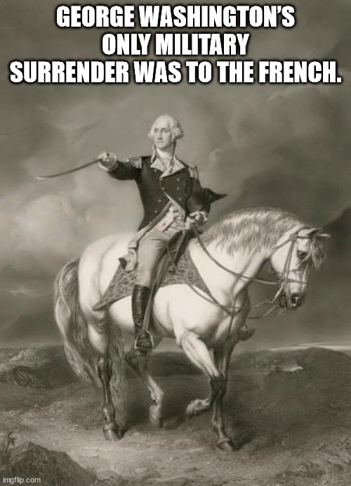 george washington as a general - George Washington'S Only Military Surrender Was To The French. imgflip.com