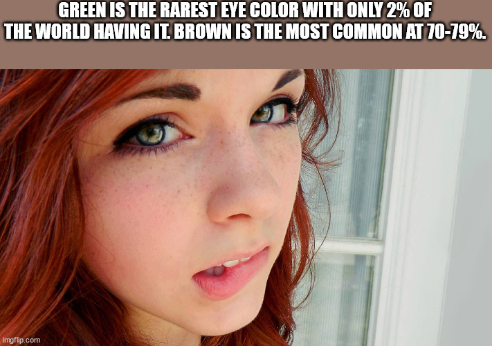 ugly green eyes - Green Is The Rarest Eye Color With Only 2% Of The World Having It Brown Is The Most Common At 7079%. imgflip.com