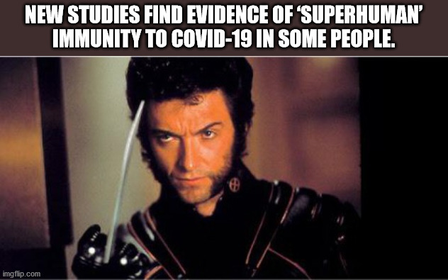 fun facts - useless factslogan wolverine - New Studies Find Evidence Of 'Superhuman Immunity To Covid19 In Some People. imgflip.com