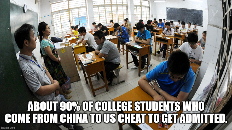 classroom - About 90% Of College Students Who Come From China To Us Cheat To Get Admitted. imgflip.com