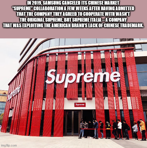 supreme italia - In 2019, Samsung Canceled Its Chinese Market "Supreme Collaboration A Few Weeks After Having Admitted That The Company They Agreed To Cooperate With Wasn'T The Original Supreme, But Supreme Italia A Company That Was Exploiting The America
