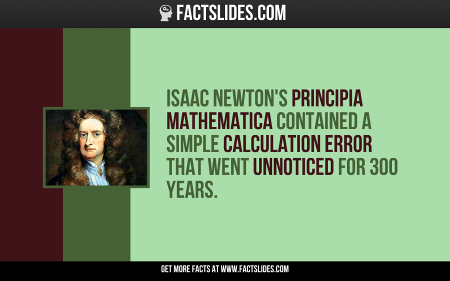 fun facts - sir isaac newton - Factslides.Com Isaac Newton'S Principia Mathematica Contained A Simple Calculation Error That Went Unnoticed For 300 Years. Get More Facts At