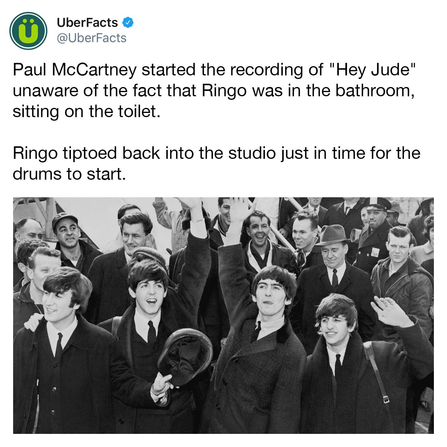 fun facts - UberFacts Paul McCartney started the recording of