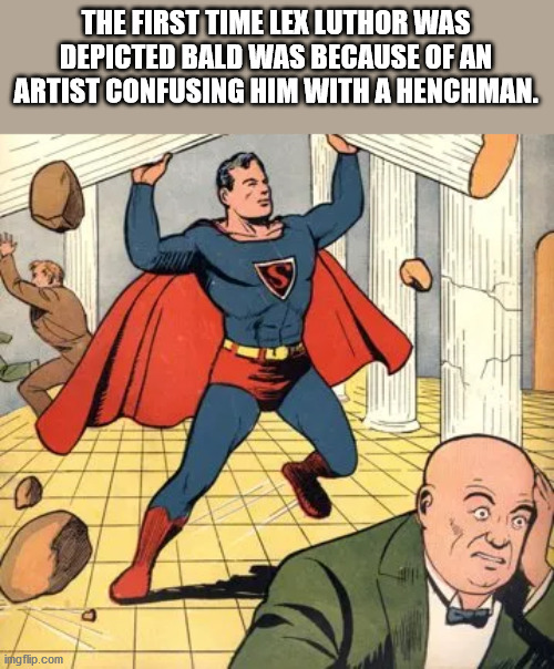 superman 4 comic - The First Time Lex Luthor Was Depicted Bald Was Because Of An Artist Confusing Him With A Henchman. imgflip.com
