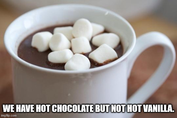 hot chocolate meme - We Have Hot Chocolate But Not Hot Vanilla. imgflip.com