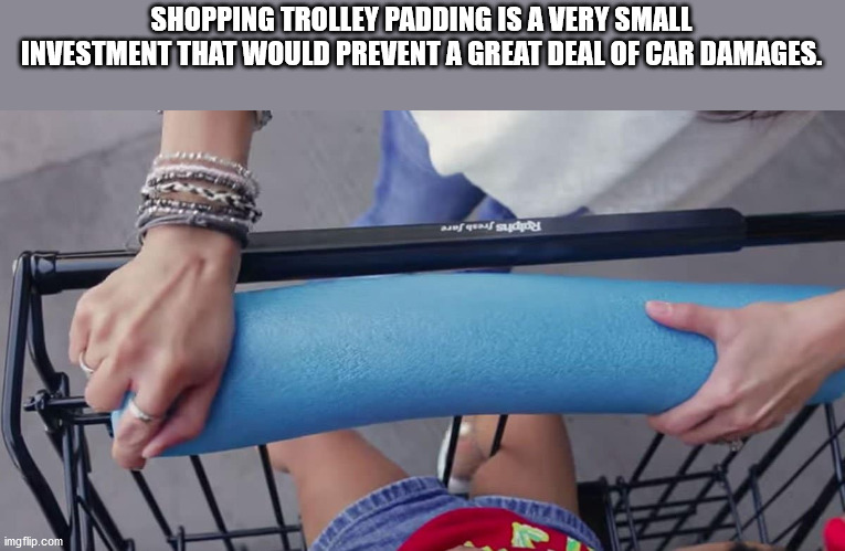 fashion accessory - Shopping Trolley Padding Is A Very Small Investment That Would Prevent A Great Deal Of Car Damages. aufgemal sadips imgflip.com