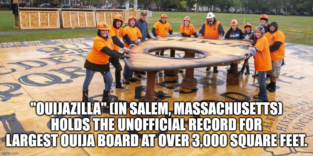 star trek lol - "Ouijazilla" In Salem, Massachusetts Holds The Unofficial Record For Largest Ouija Board At Over 3,000 Square Feet ingflip.com
