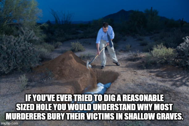 keep reacting to my memes - If You'Ve Ever Tried To Dig A Reasonable Sized Hole You Would Understand Why Most Murderers Bury Their Victims In Shallow Graves. Movie imgflip.com