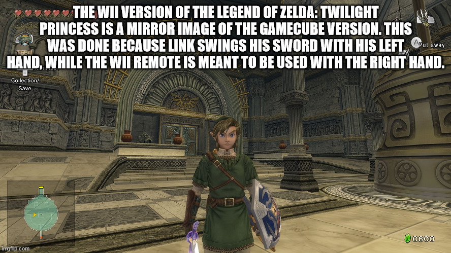 cool facts - fun facts - legend of zelda twilight princess hd - 9,999.9 The Wii Version Of The Legend Of Zelda Twilight Princess Is A Mirror Image Of The Gamecube Version. This Was Done Because Link Swings His Sword With His Left, ut away Hand, While The 