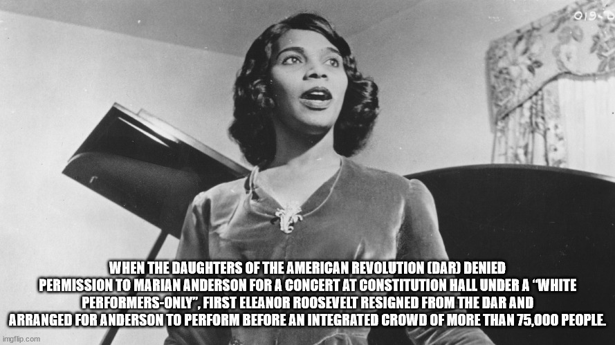 cool facts - fun facts - george washington carver and booker t washington - When The Daughters Of The American Revolution Dar Denied Permission To Marian Anderson For A Concert At Constitution Hall Under A 'White PerformersOnly", First Eleanor Roosevelt R