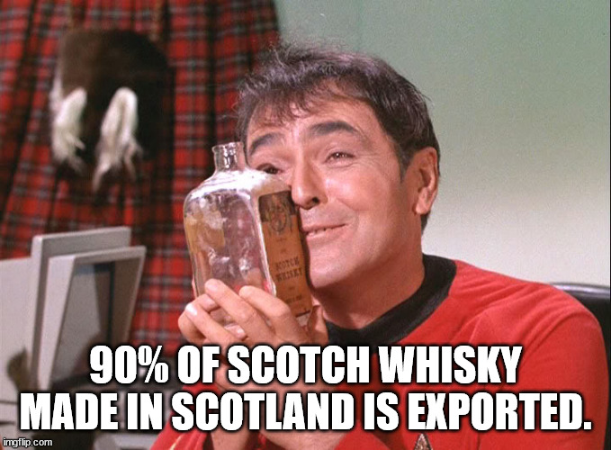 james doohan missing finger - Kutch 90% Of Scotch Whisky Made In Scotland Is Exported. imgflip.com