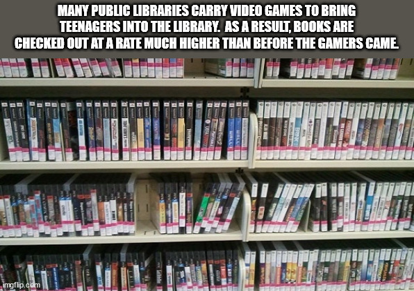willy wonka meme - Many Public Libraries Carry Video Games To Bring Teenagers Into The Library. As A Result, Books Are Checked Out At A Rate Much Higher Than Before The Gamers Came El imgflip.com
