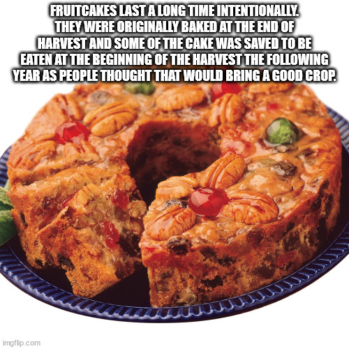 texas fruitcake - Fruitcakes Last A Long Time Intentionally They Were Originally Baked At The End Of Harvest And Some Of The Cake Was Saved To Be Eaten At The Beginning Of The Harvest The ing Year As People Thought That Would Bring A Good Crop. imgflip.co