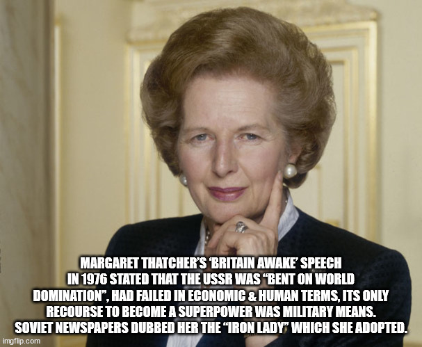 pershing square - Margaret Thatcher'S Britain Awake' Speech In 1976 Stated That The Ussr Was "Bent On World Domination", Had Failed In Economic & Human Terms, Its Only Recourse To Become A Superpower Was Military Means. Soviet Newspapers Dubbed Her The Ir