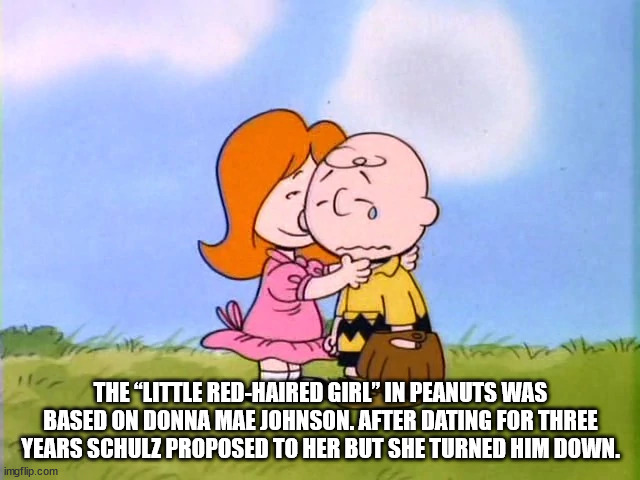 cartoon - The "Little RedHaired Girl" In Peanuts Was Based On Donna Mae Johnson. After Dating For Three Years Schulz Proposed To Her But She Turned Him Down. imgflip.com