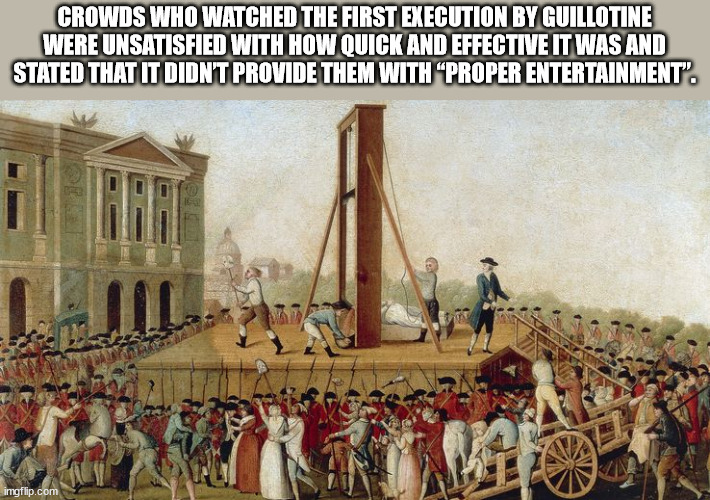 painting of execution of marie antoinette - Crowds Who Watched The First Execution By Guillotine Were Unsatisfied With How Quick And Effective It Was And Stated That It Didn'T Provide Them With Proper Entertainment". imgflip.com