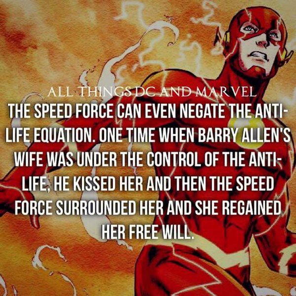 super hero facts - lance armstrong quotes - All Things Dc And Marvel The Speed Force Can Even Negate The Anti Life Equation. One Time When Barry Allen'S Wife Was Under The Control Of The Anti Life, He Kissed Her And Then The Speed Force Surrounded Her And