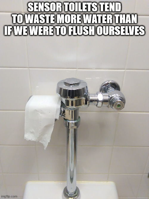 Shower Thoughts - Sensor Toilets Tend To Waste More Water Than If We Were To Flush Ourselves