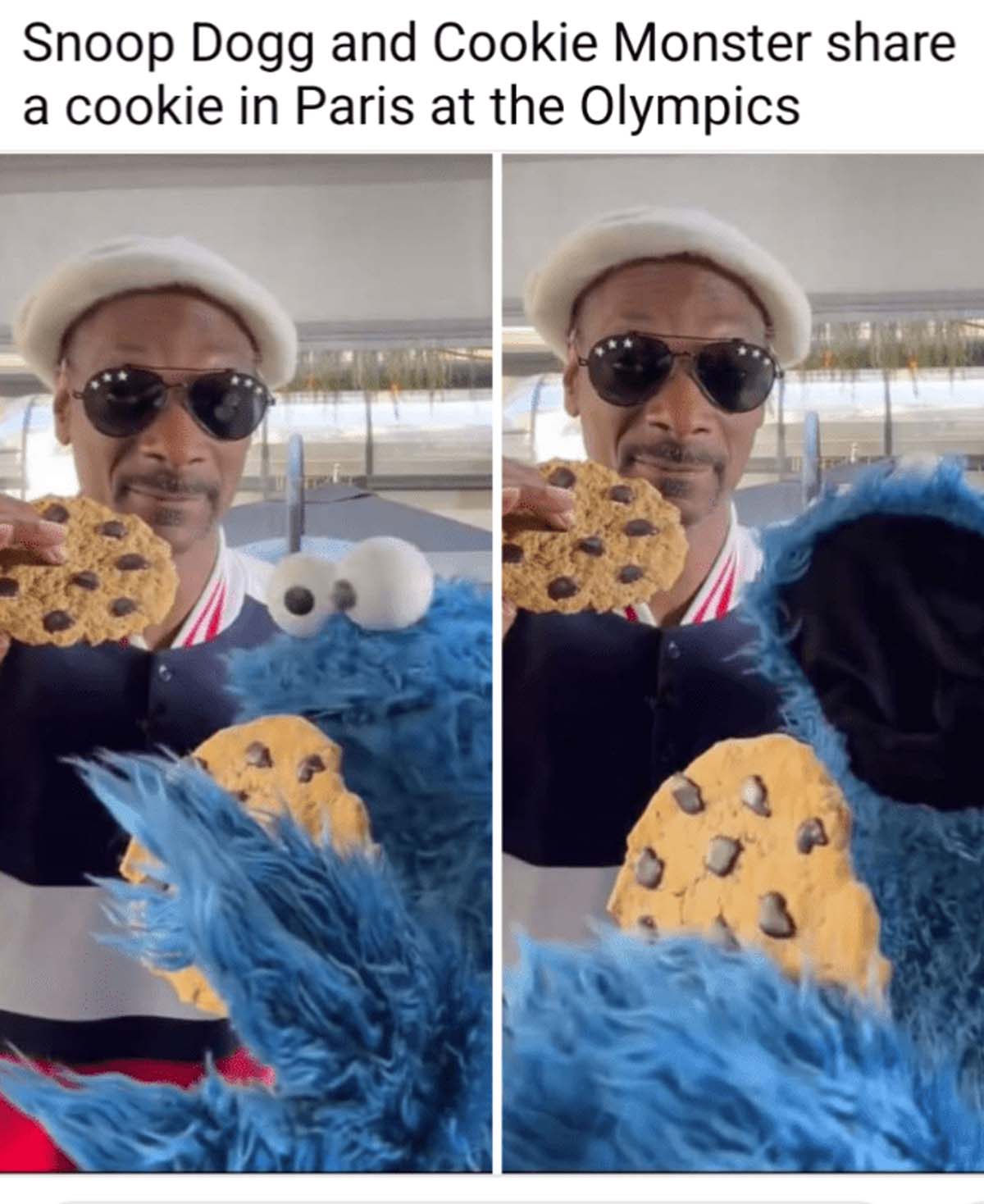 Cookie - Snoop Dogg and Cookie Monster a cookie in Paris at the Olympics 3