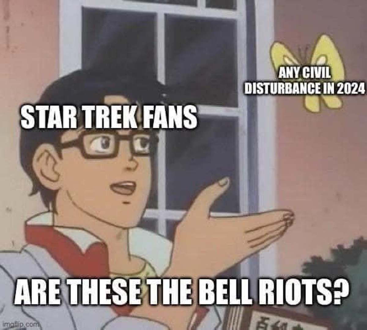 lunar chronicles memes - Star Trek Fans C Any Civil Disturbance In 2024 Are These The Bell Riots? imaflip.com