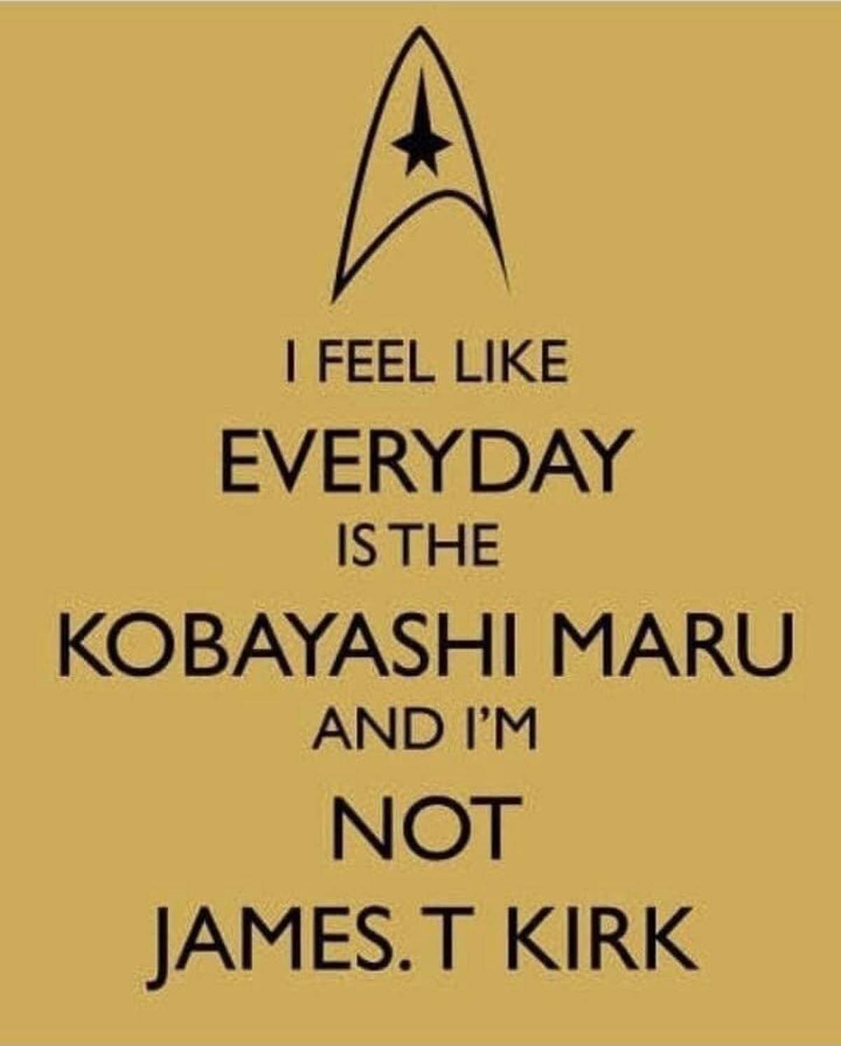 feel like everyday is the kobayashi maru - I Feel Everyday Is The Kobayashi Maru And I'M Not James.T Kirk