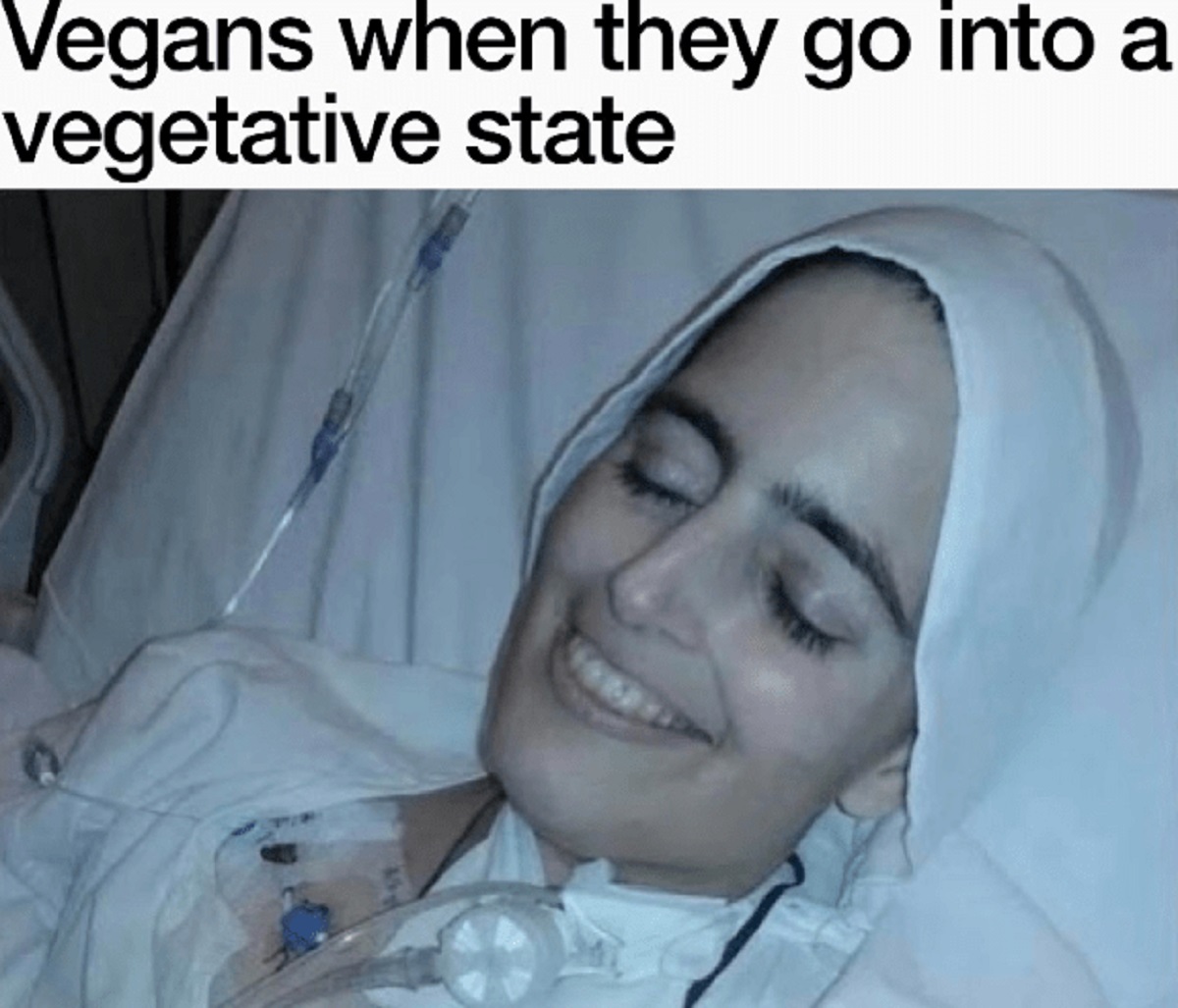 Vegans when they go into a vegetative state