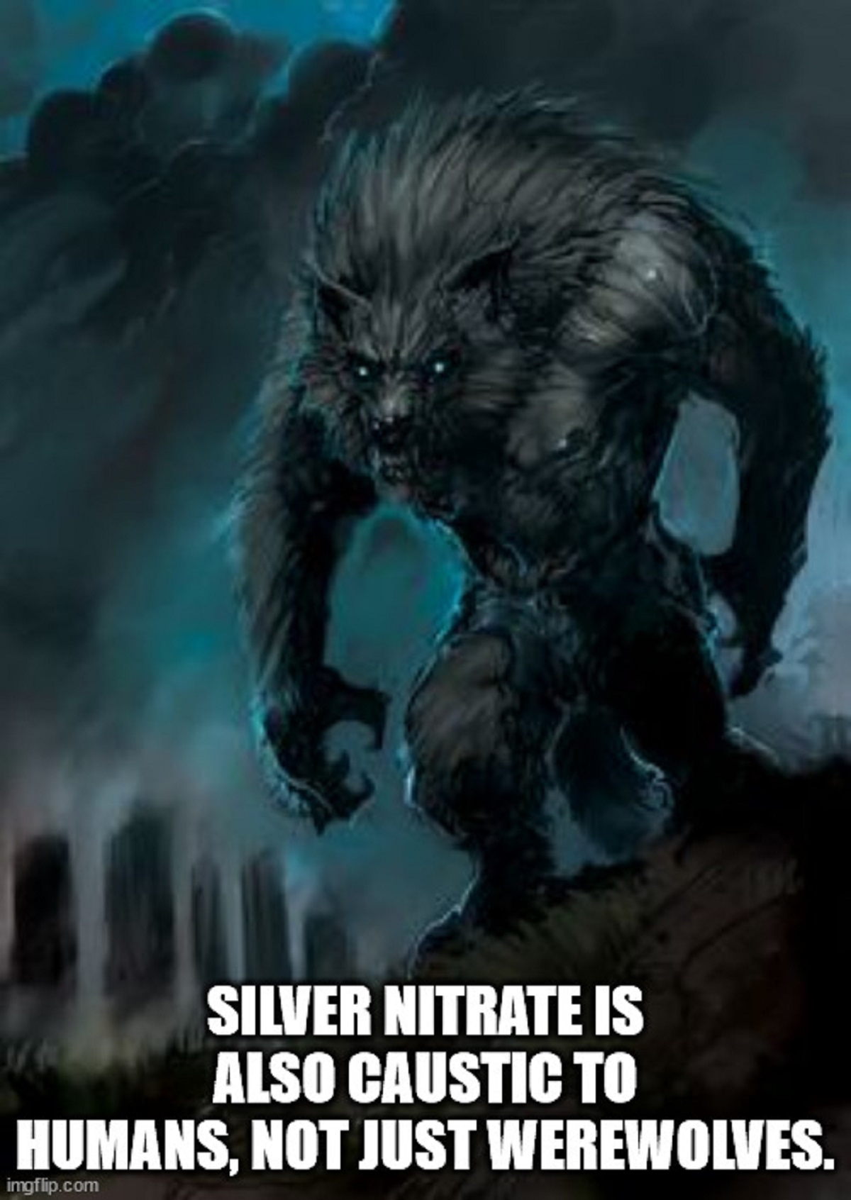 shower thoughts - werewolf memes - Silver Nitrate Is Also Caustic To Humans, Not Just Werewolves. imgflip.com