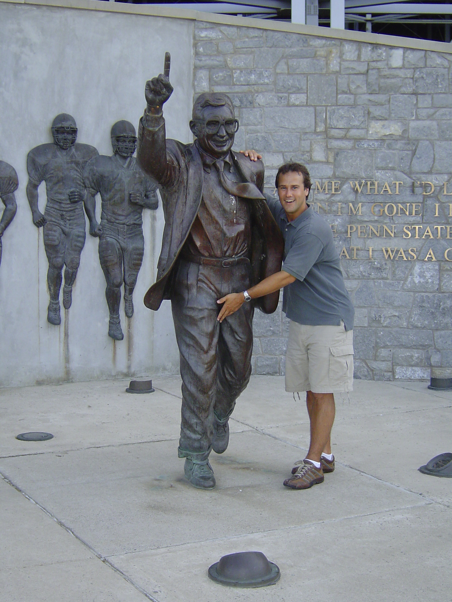 Here's a picture of how JoePa learned about fondling.  When in Happy Valley, do as the Sanduskys do!  Oddly, this picture was taken years before the scandal.