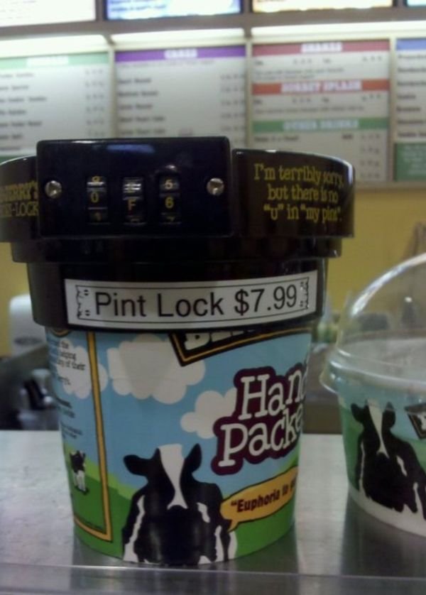 dairy product - Do I'm terribly but there is "U" in "my pier! De Pint Lock $7.99. Pint Lock 9783 "Euphoria