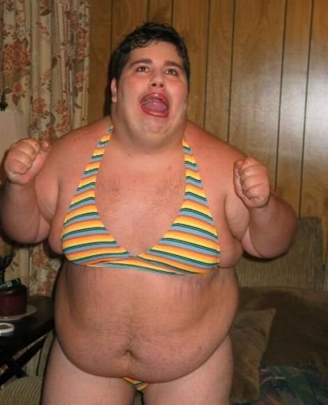 fat man in a bikini - D