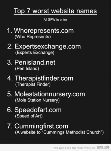 7 worst  web addresses 