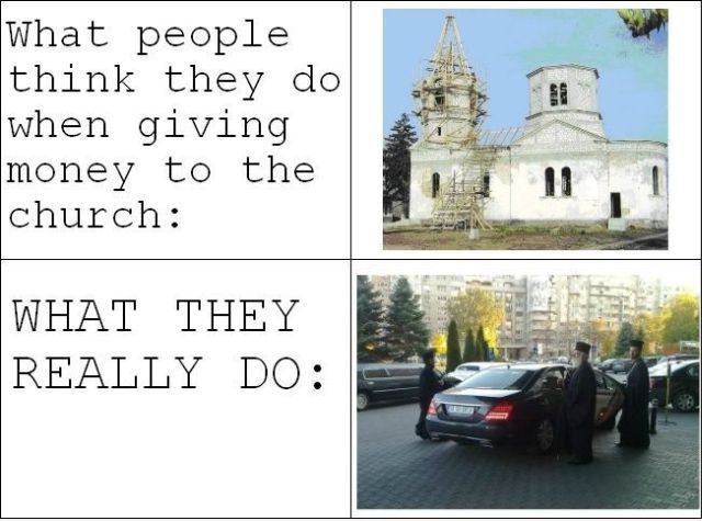 family car - What people think they do when giving money to the church What They Really Do